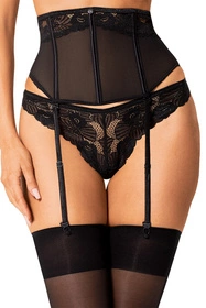 Obsessive Serena Love garter belt Pas do pończoch wysoki, czarny