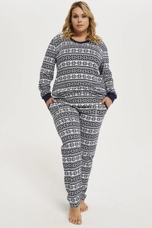 Italian Fashion Alaska dł.r. dł.sp. Nocna piżama, druk/granat