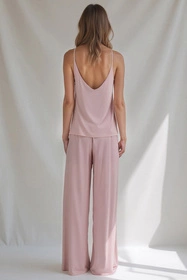 Vivisence 2046 Nocna komplet top + spodnie, różowy