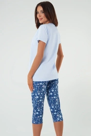 Italian Fashion Lady kr.r. sp.3/4 Nocna piżama, niebieski/druk