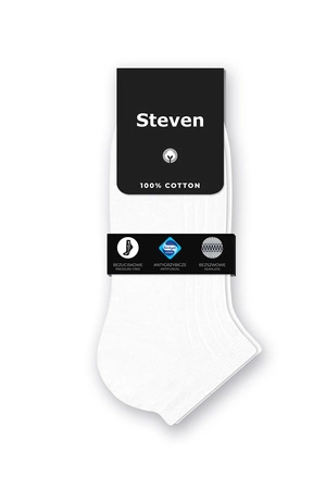 Steven 042 100% bawełny Skarpety stopki, biały 005