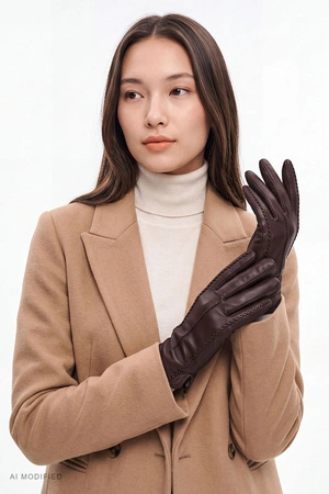 Vivisence 7209 Rękawiczki skórzane, dark brown