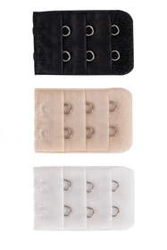 Vivisence 8004 3-pak Akcesoria do biustonosza przedłużacz obwodu, biały/beżowy/czarny