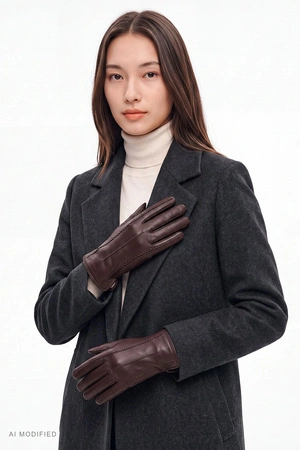 Vivisence 7209 Rękawiczki skórzane, dark brown