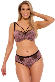 Gaia 1266 Malene Biustonosz półusztywniany, czarno-różowy