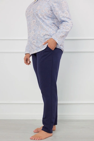 Italian Fashion Jovita dłr. dł.sp Nocna piżama, druk/granat