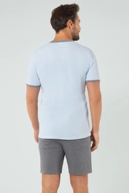 Italian Fashion Nikodem kr.r. kr.sp. Nocna piżama, niebieski/śr.melanż