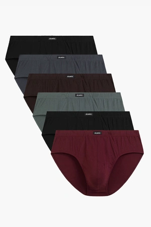 Atlantic 6SMP-001 6-pack Majtki slipy, burgund/czarny/khaki/brąz/grafit/czarny