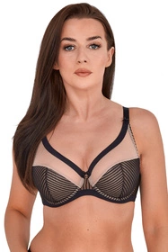 Gaia 1211 Kim Biustonosz półusztywniany, czarno-beżowy