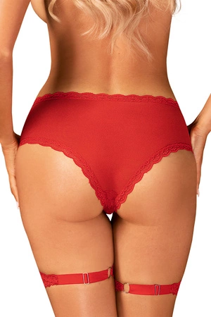 Obsessive Belovya garter panties Majtki figi z pasem, czerwony