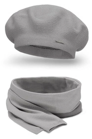 Vivisence 7005Kmpl Komplet beret+szalik, jasnoszary