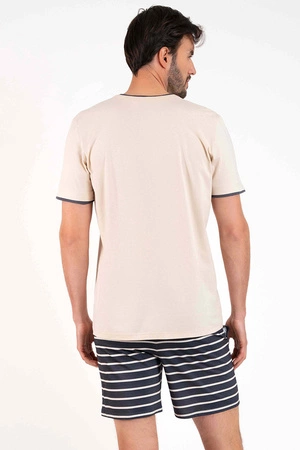 Italian Fashion Lars kr.r. kr.sp. Nocna piżama, beż/druk grafit