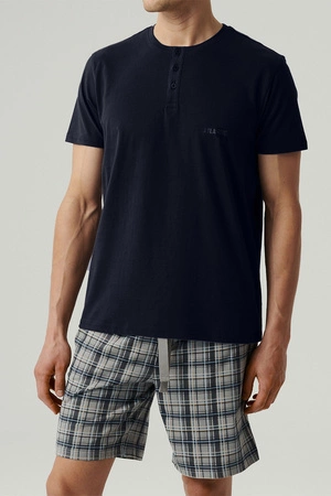 Atlantic NMP-380  Nocna piżama, granat/szary