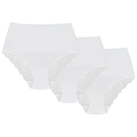 Wol-Bar Promessa 3-pak Majtki wysokie figi, biały