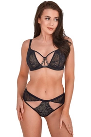 Gaia 1208 Delia Biustonosz miękki, czarno-beżowy