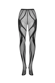 Obsessive Crotchless Tights S336 Wyrób pończoszniczy rajstopy, czarny