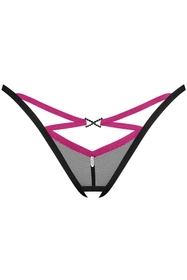 Obsessive Novenes crotchless thong Majtki stringi otwarte, black