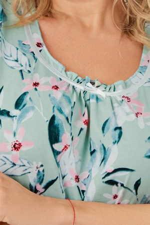 Italian Fashion Alwea kr.r. Nocna koszula, druk/c.zielony