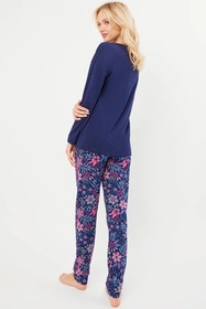 Italian Fashion Folk dł.r. dł.sp. Nocna piżama, granat/druk