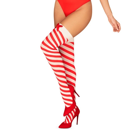 Obsessive Kissmas stockings Wyrób pończoszniczy pończochy do pasa, czerwony