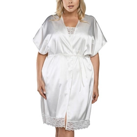 Italian Fashion Dotyk kr.r Nocna szlafrok, ecru