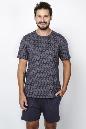 Italian Fashion Ricardo kr.r. kr.sp. Nocna piżama, druk/granat