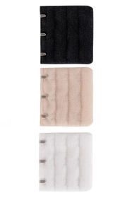 Vivisence 8003 3-pak Akcesoria do biustonosza przedłużacz obwodu, biały/beżowy/czarny