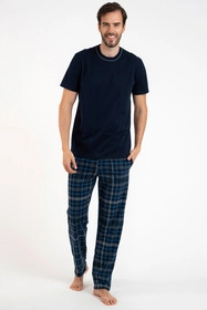 Italian Fashion Ruben kr.r. dł.sp. Nocna piżama, granat/druk