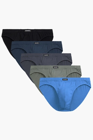 Atlantic 5SMP-002 5-pack Majtki slipy, jasnoniebieski/grafit/czarny/khaki/niebieski