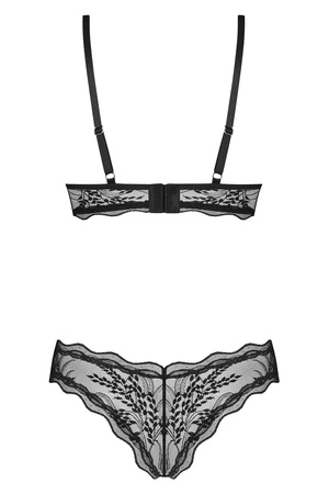 Obsessive Perisia 2-pcs set Nocna komplet biustonosz + figi, black
