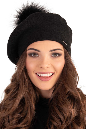 Vivisence 7035 Nakrycie g�owy beret, czarny