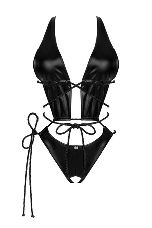 Obsessive Cordellis crotchless teddy Body sexy, czarny