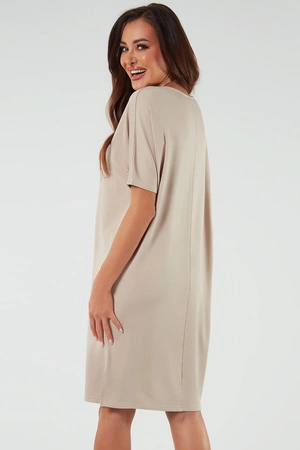 Italian Fashion Soler tunika kr.r. Sukienka klasyczna, beż