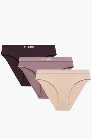 Atlantic 3CLP-012 3-pack Majtki figi, różowy ciemny/wino/ciemny beż