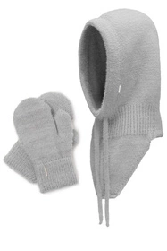 Vivisence 7097Kmpl Komplet kaptur+rękawiczki, jasnoszary