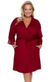 Doctor Nap SWW.7261 Nocna szlafrok, burgundy red
