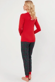 Italian Fashion Foggia dł.r. dł.sp. Nocna piżama, czerwony/druk