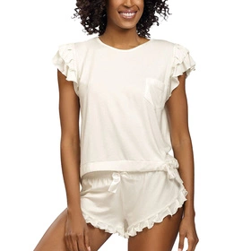 Dkaren Lulu Nocna komplet koszulka + szorty, ecru