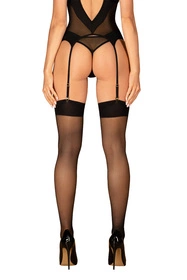 Obsessive S823 Stockings Wyrób pończoszniczy pończochy do pasa, czarny