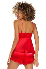 Dkaren Harmonia Nocna komplet top + szorty, czerwony
