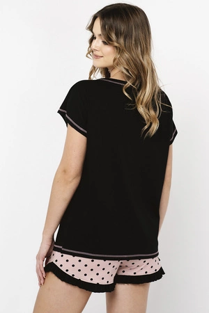 Italian Fashion Buscato kr.r. kr.sp. Nocna piżama, czarny/druk