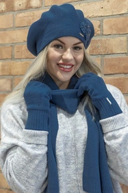 Vivisence 7204 Rękawiczki dzianinowe, niebieski