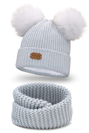 Pamami 17223+17251 Komplet czapka+komin, 010 lodowy