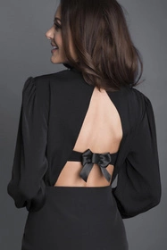 Julimex BA-19 kokarda na zapięcie 2-rzędowa Akcesoria do biustonosza zapięcie, czarny