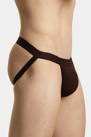 Atlantic MP-1571 Jock strap Majtki slipy otwarte, czekoladowy