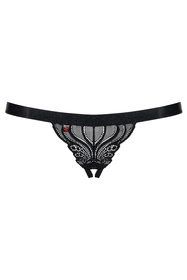 Obsessive 828-THC-1 Majtki stringi otwarte, czarny