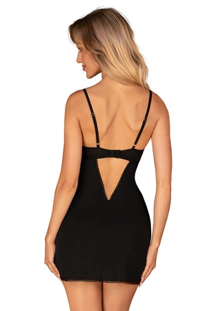 Obsessive Rosenty chemise Nocna komplet koszulka + stringi, czarny