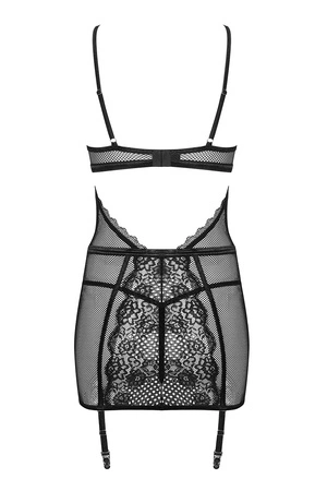 Obsessive Basitta chemise Nocna komplet koszulka + stringi, czarny