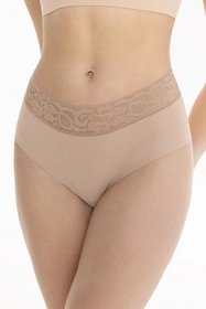 Julimex COTTON MOOD Brasil Majtki wysokie brazyliany, beżowy