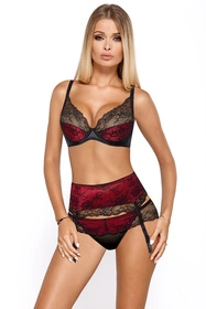 PariPari Catherine III Pas do pończoch niski, black-red